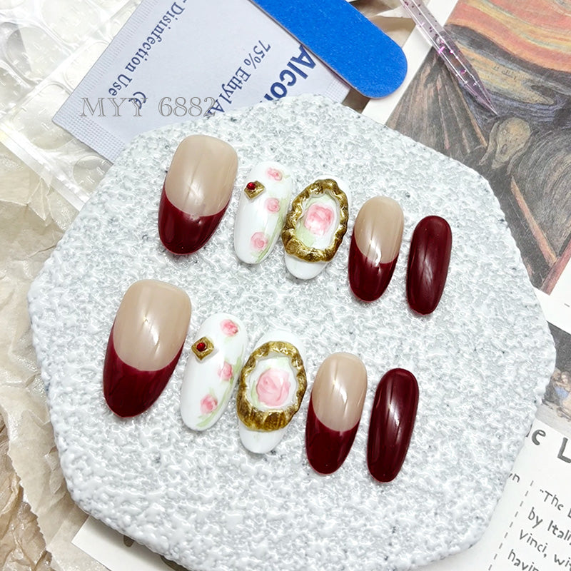 6882-MYY's designer original high-end design customized luxury hand-painted wearable nail art