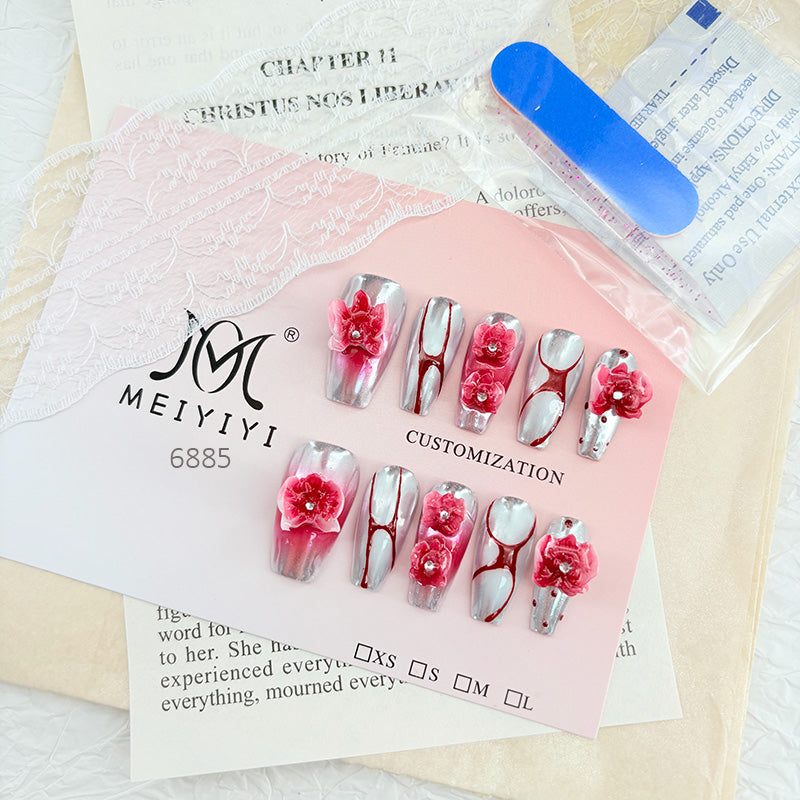 6885-MYY's designer original high-end design customized luxury hand-painted wearable nail art