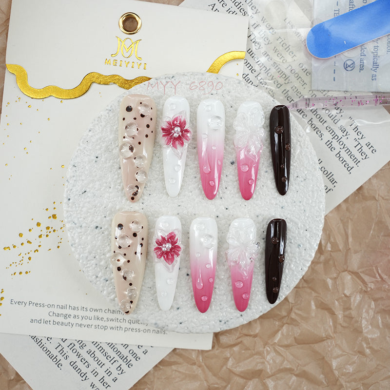 6890-MYY's designer original high-end design customized luxury hand-painted wearable nail art