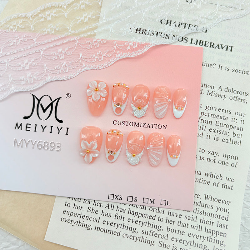 6893-MYY's designer original high-end design customized luxury hand-painted wearable nail art