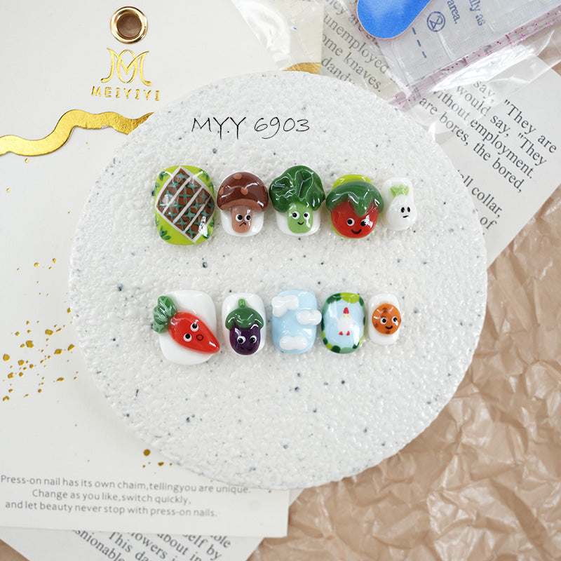 6903-MYY's designer original high-end design customized luxury hand-painted wearable nail art