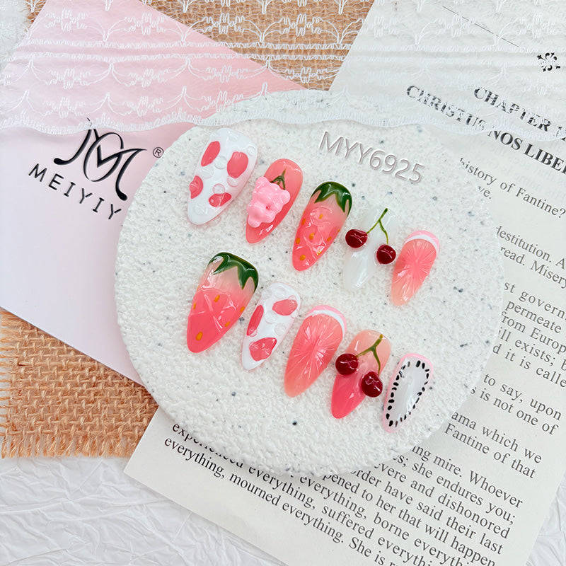 6925-MYY's designer original high-end design customized luxury hand-painted wearable nail art