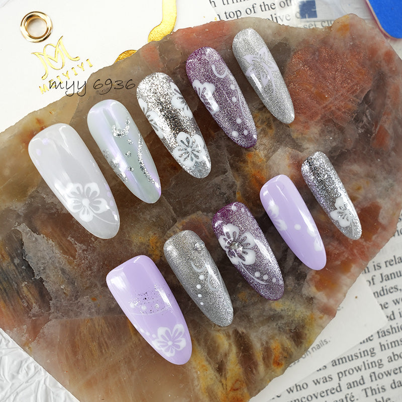 6936-MYY's designer original high-end design customized luxury hand-painted wearable nail art