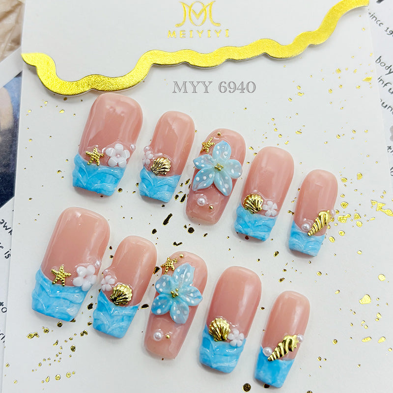 6940-MYY's designer original high-end design customized luxury hand-painted wearable nail art