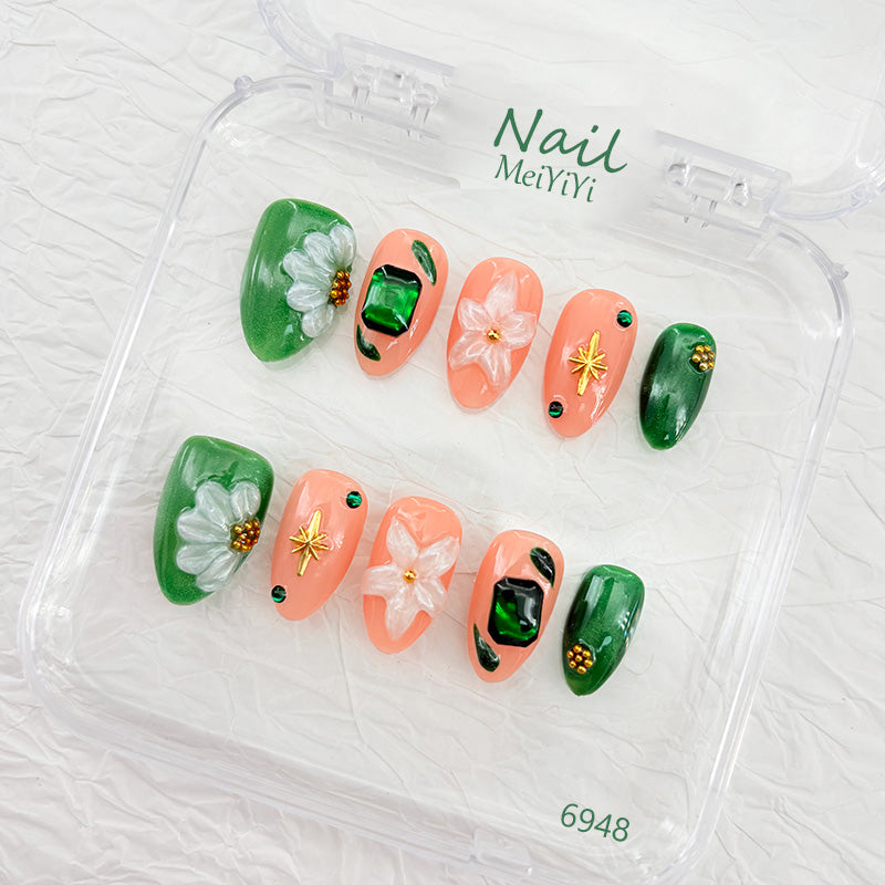 6948-MYY's designer original high-end design customized luxury hand-painted wearable nail art