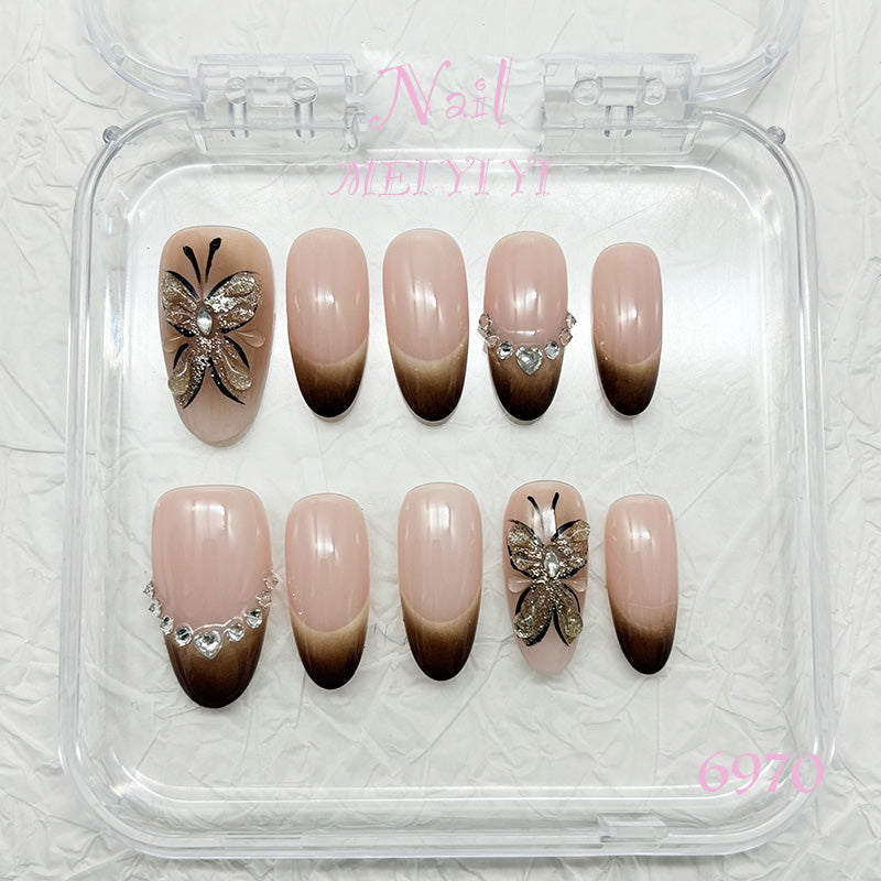 6970-MYY's designer original high-end design customized luxury hand-painted wearable nail art