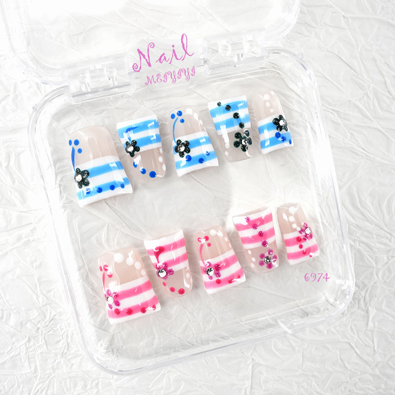 6974-MYY's designer original high-end design customized luxury hand-painted wearable nail art
