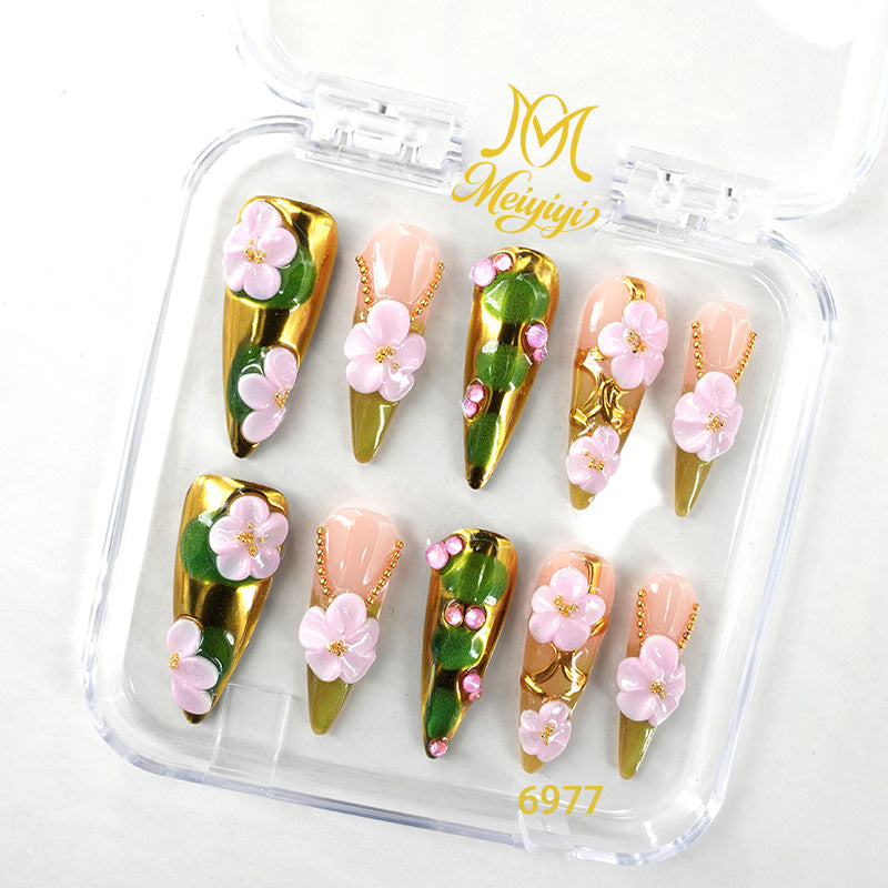 6977-MYY's designer original high-end design customized luxury hand-painted wearable nail art