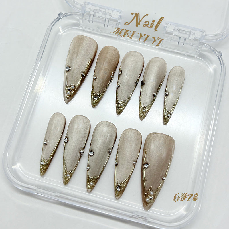 6978-MYY's designer original high-end design customized luxury hand-painted wearable nail art