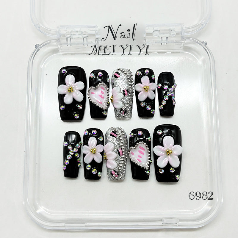 6982-MYY's designer original high-end design customized luxury hand-painted wearable nail art