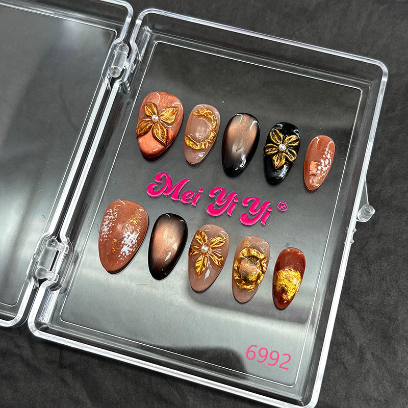 6992-MYY's designer original high-end design customized luxury hand-painted wearable nail art