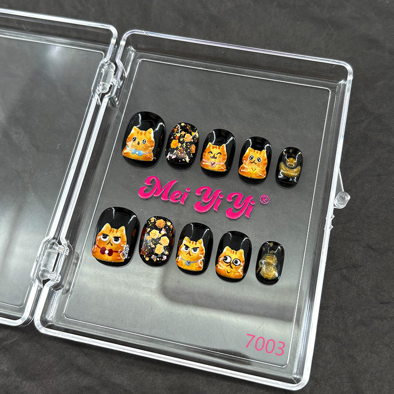 7003-MYY's designer original high-end design customized luxury hand-painted wearable nail art