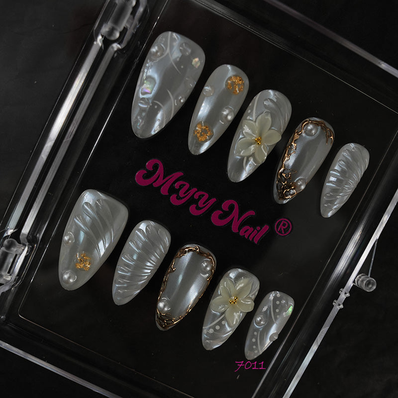 7011-MYY's designer original high-end design customized luxury hand-painted wearable nail art