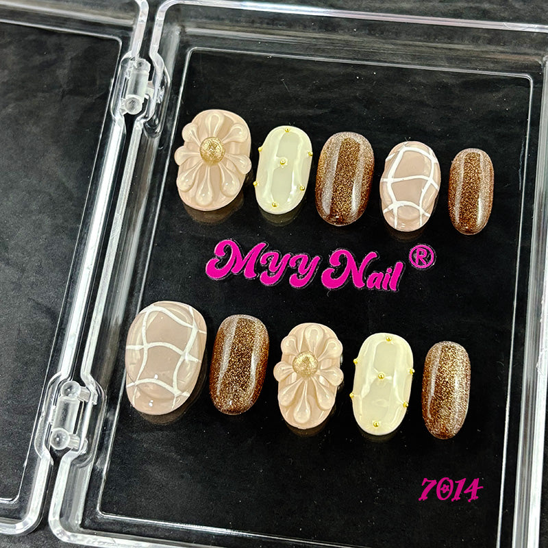 7014-MYY's designer original high-end design customized luxury hand-painted wearable nail art