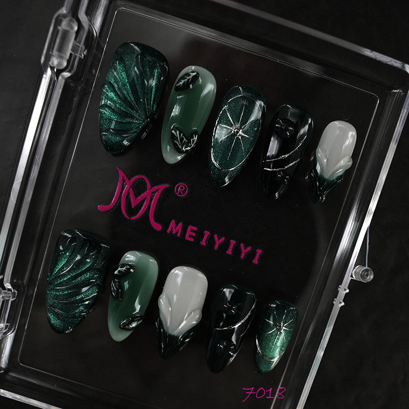 7018-MYY's designer original high-end design customized luxury hand-painted wearable nail art