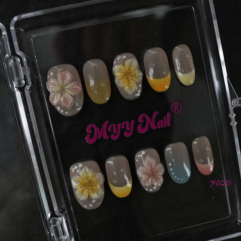 7020-MYY's designer original high-end design customized luxury hand-painted wearable nail art