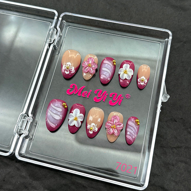 7021-MYY's designer original high-end design customized luxury hand-painted wearable nail art