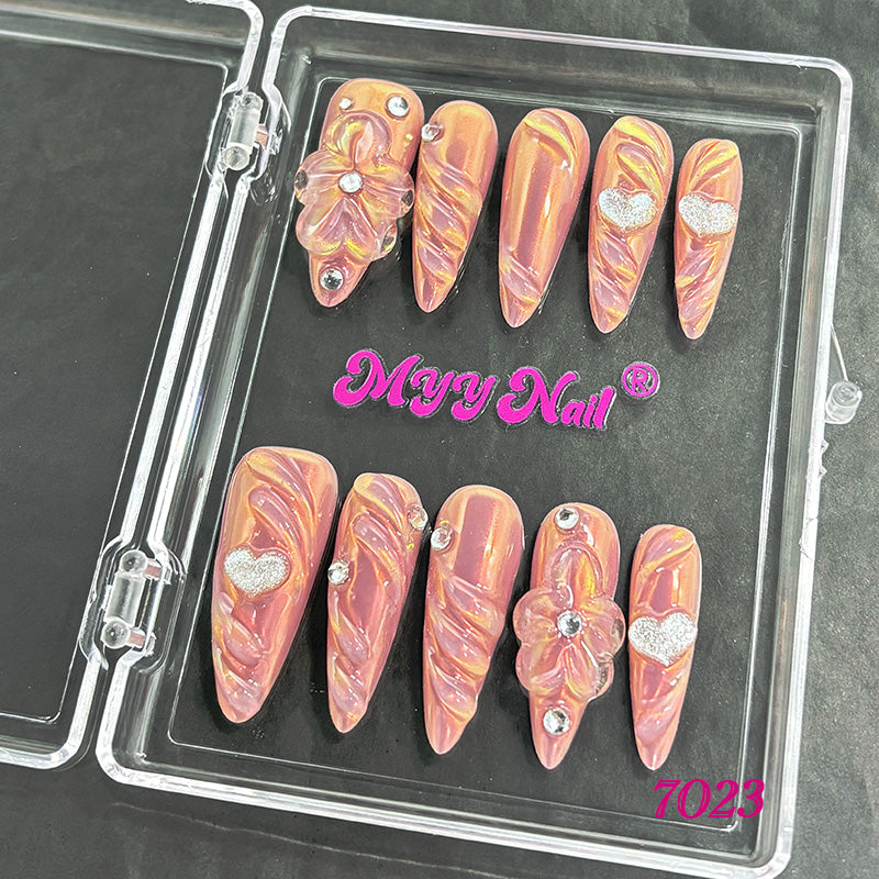 7023-MYY's designer original high-end design customized luxury hand-painted wearable nail art