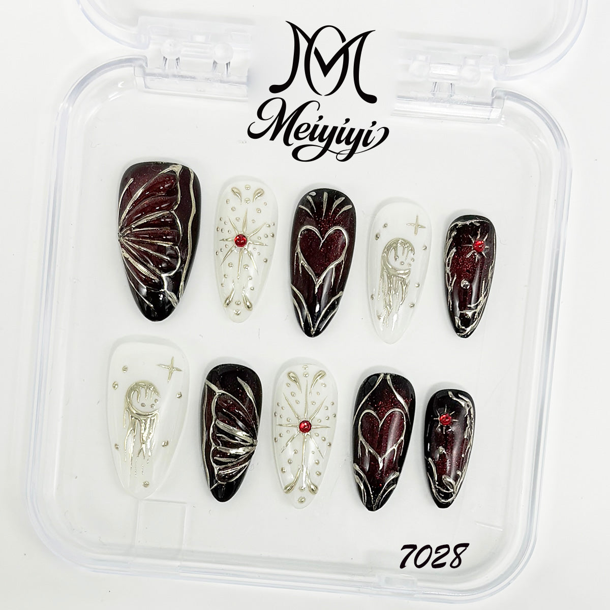 7028-MYY's designer original high-end design customized luxury hand-painted wearable nail art