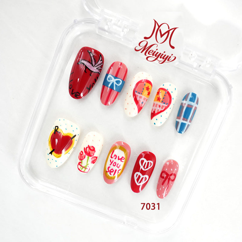 7031-MYY's designer original high-end design customized luxury hand-painted wearable nail art