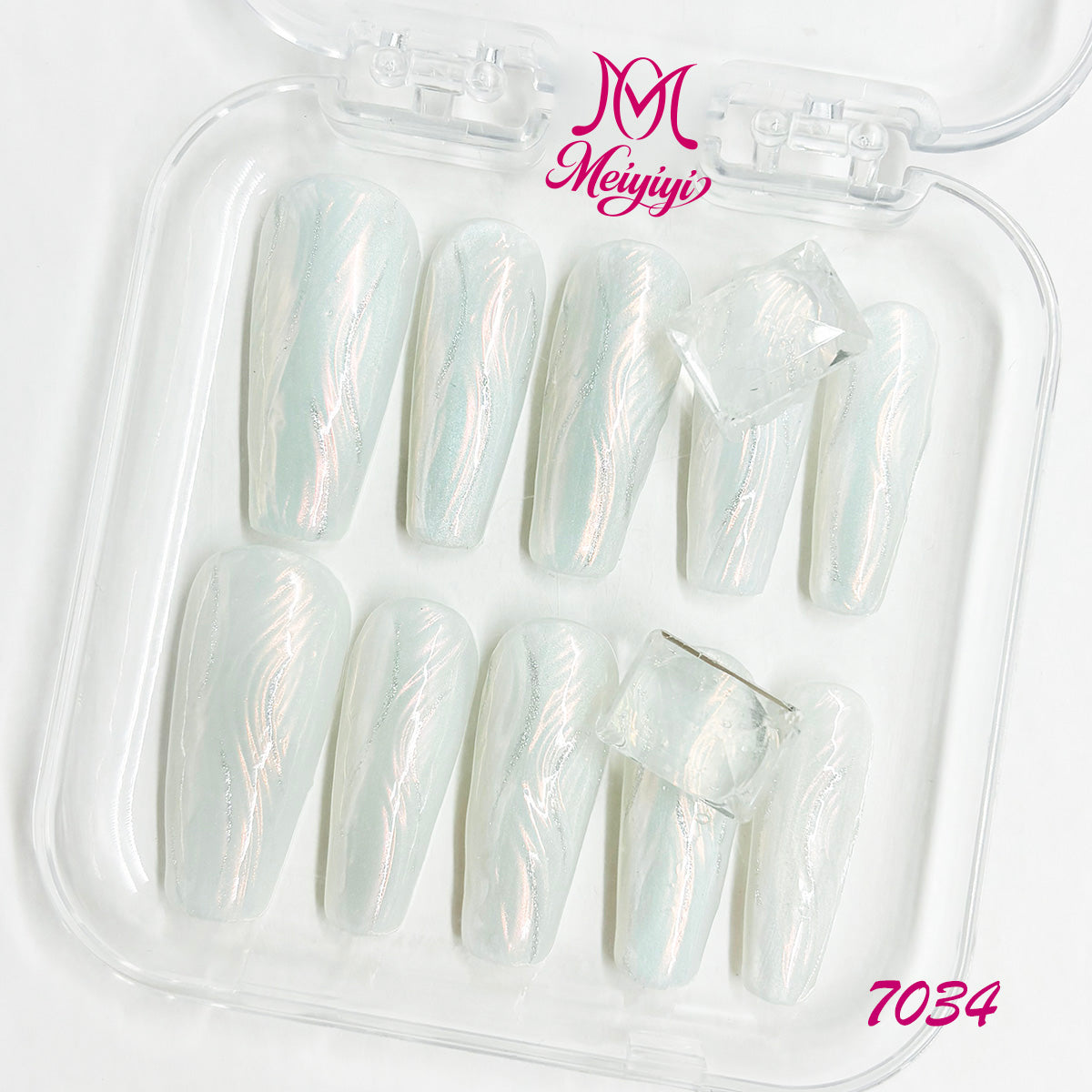 7034-MYY's designer original high-end design customized luxury hand-painted wearable nail art
