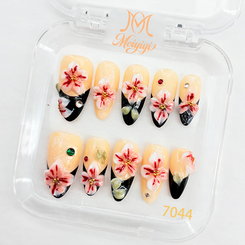 7044-MYY's designer original high-end design customized luxury hand-painted wearable nail art