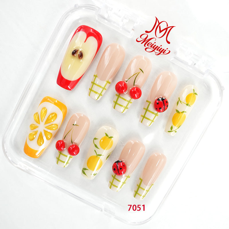 7051-MYY's designer original high-end design customized luxury hand-painted wearable nail art