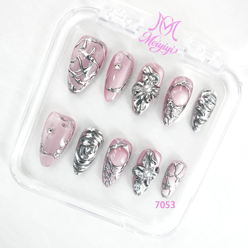 7053-MYY's designer original high-end design customized luxury hand-painted wearable nail art