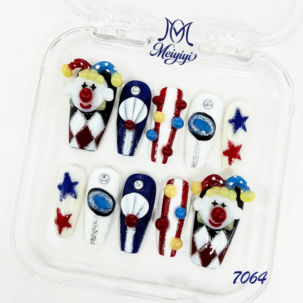 7064-MYY's designer original high-end design customized luxury hand-painted wearable nail art