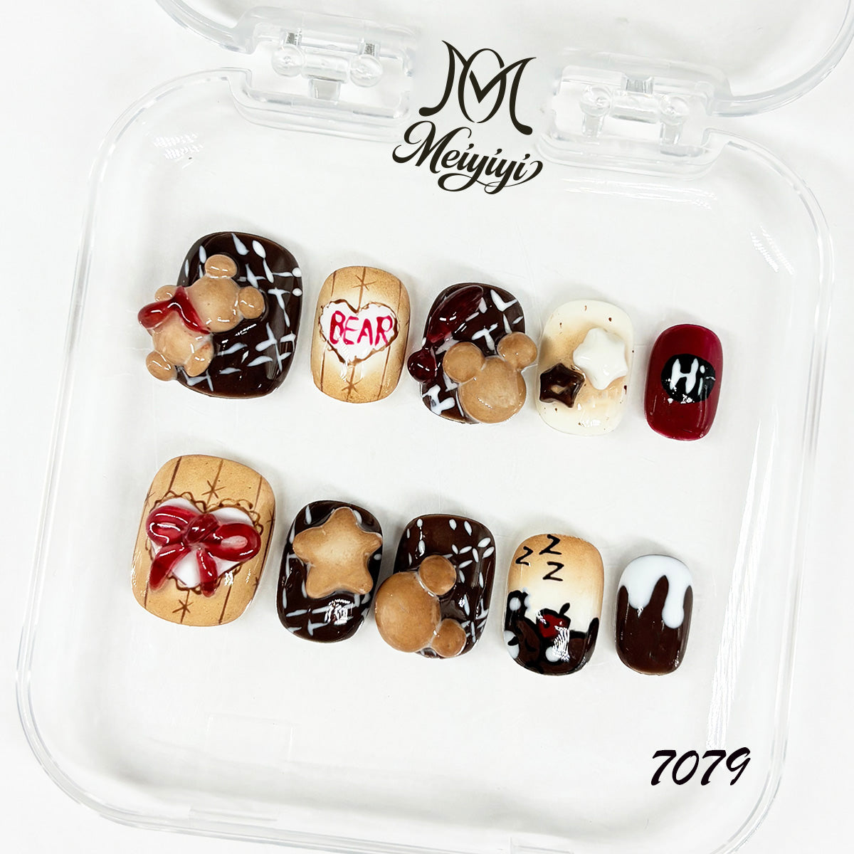 7079-MYY's designer original high-end design customized luxury hand-painted wearable nail art