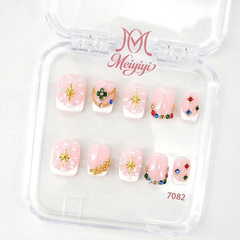 7082-MYY's designer original high-end design customized luxury hand-painted wearable nail art