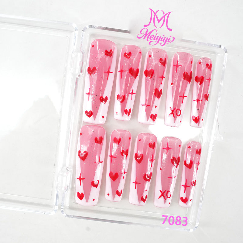 7083-MYY's designer original high-end design customized luxury hand-painted wearable nail art