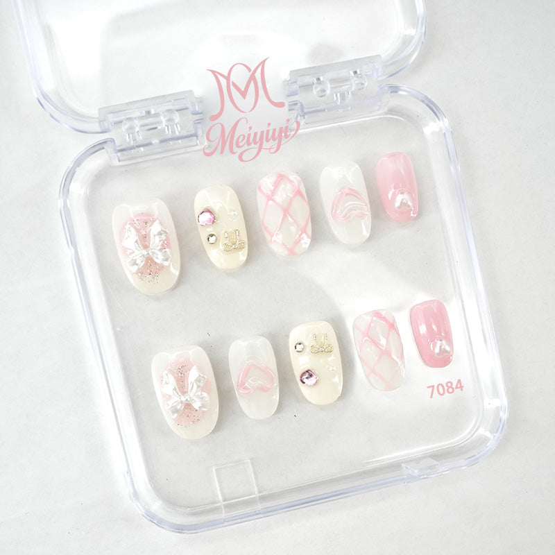 7084-MYY's designer original high-end design customized luxury hand-painted wearable nail art