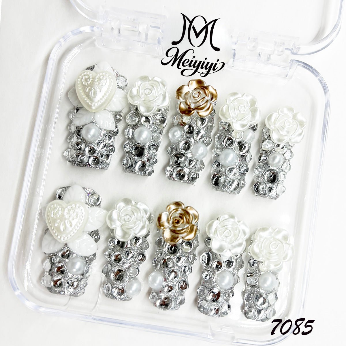 7085-MYY's designer original high-end design customized luxury hand-painted wearable nail art