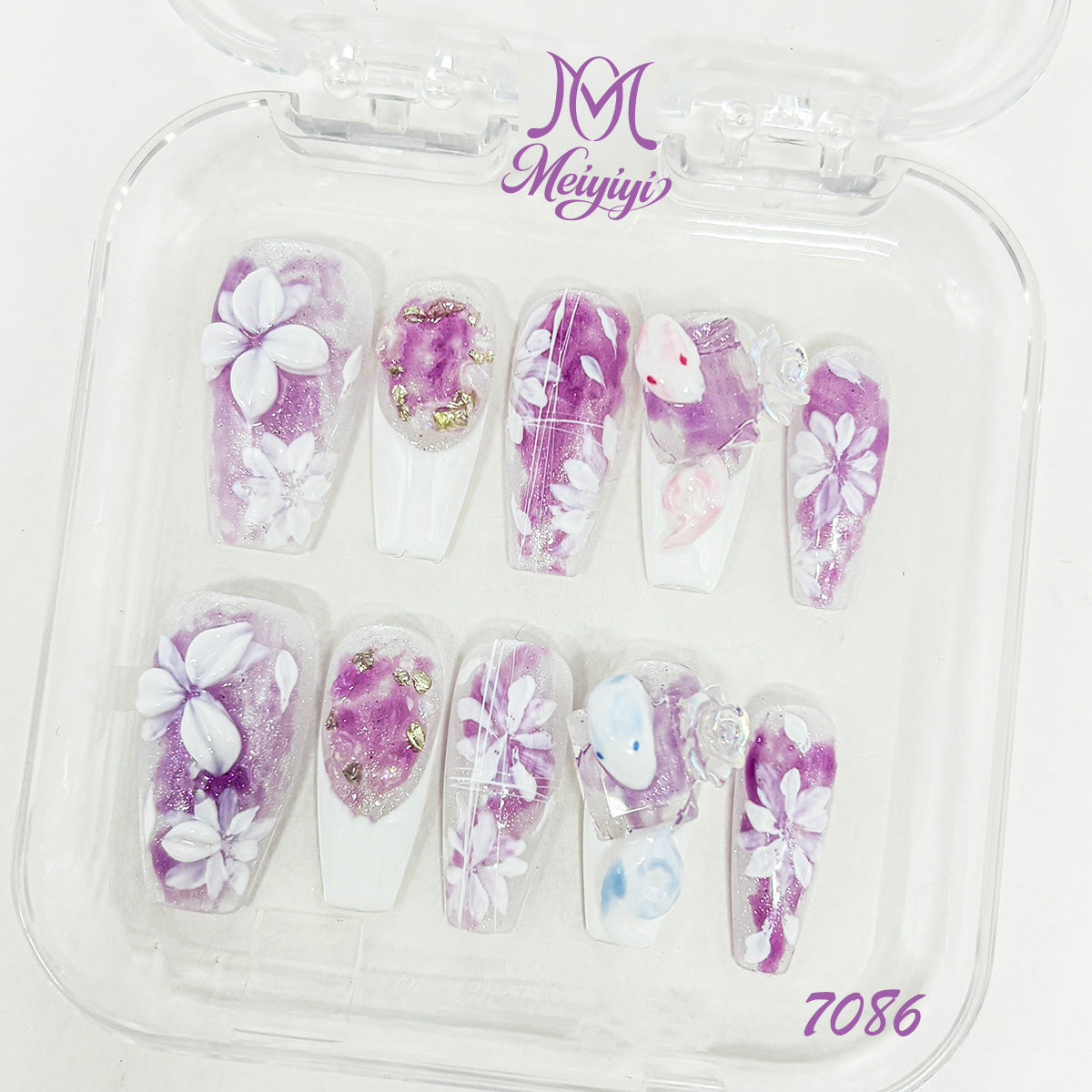 7086-MYY's designer original high-end design customized luxury hand-painted wearable nail art
