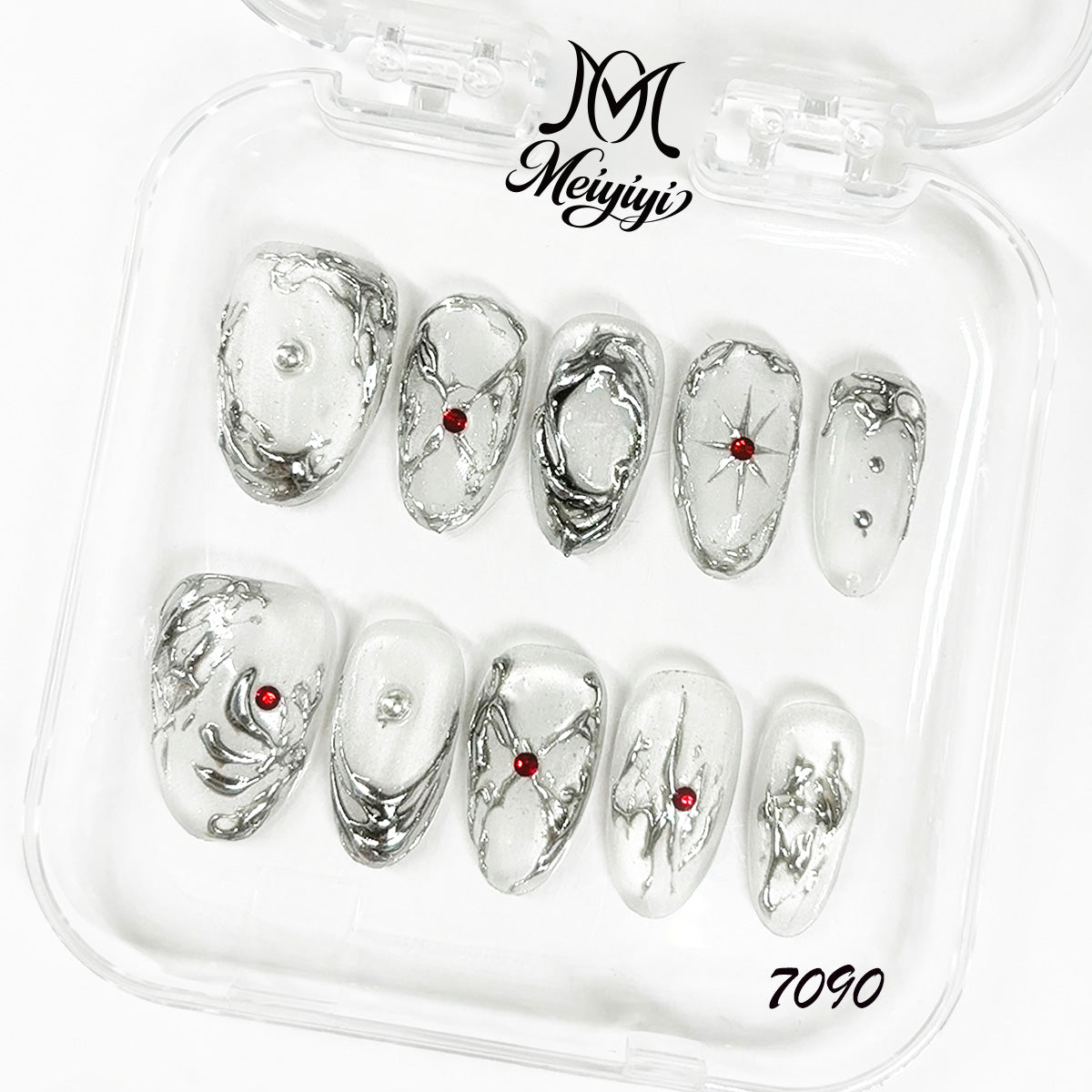7090-MYY's designer original high-end design customized luxury hand-painted wearable nail art