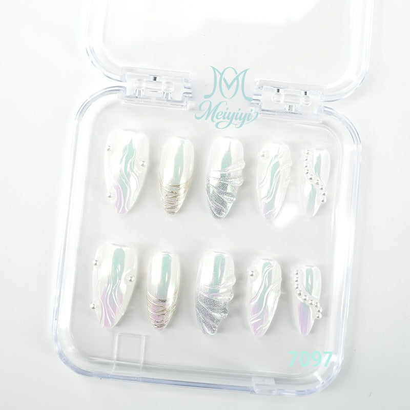 7097-MYY's designer original high-end design customized luxury hand-painted wearable nail art