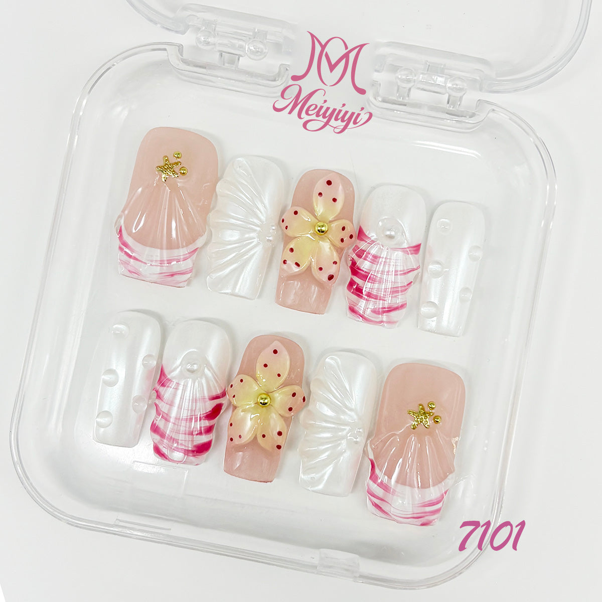 7101-MYY's designer original high-end design customized luxury hand-painted wearable nail art