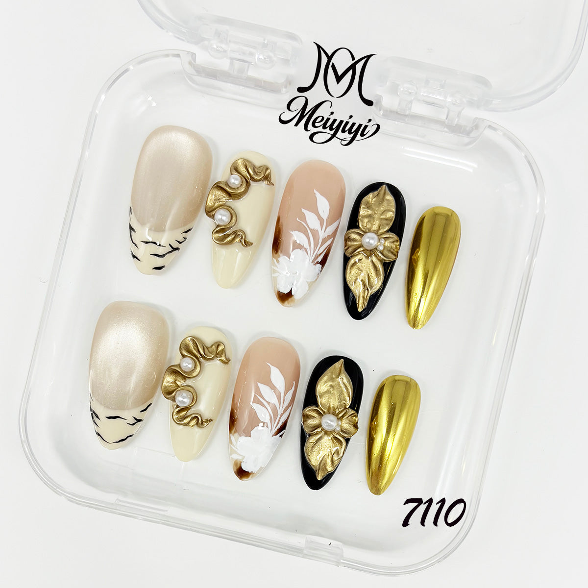 7110-MYY's designer original high-end design customized luxury hand-painted wearable nail art