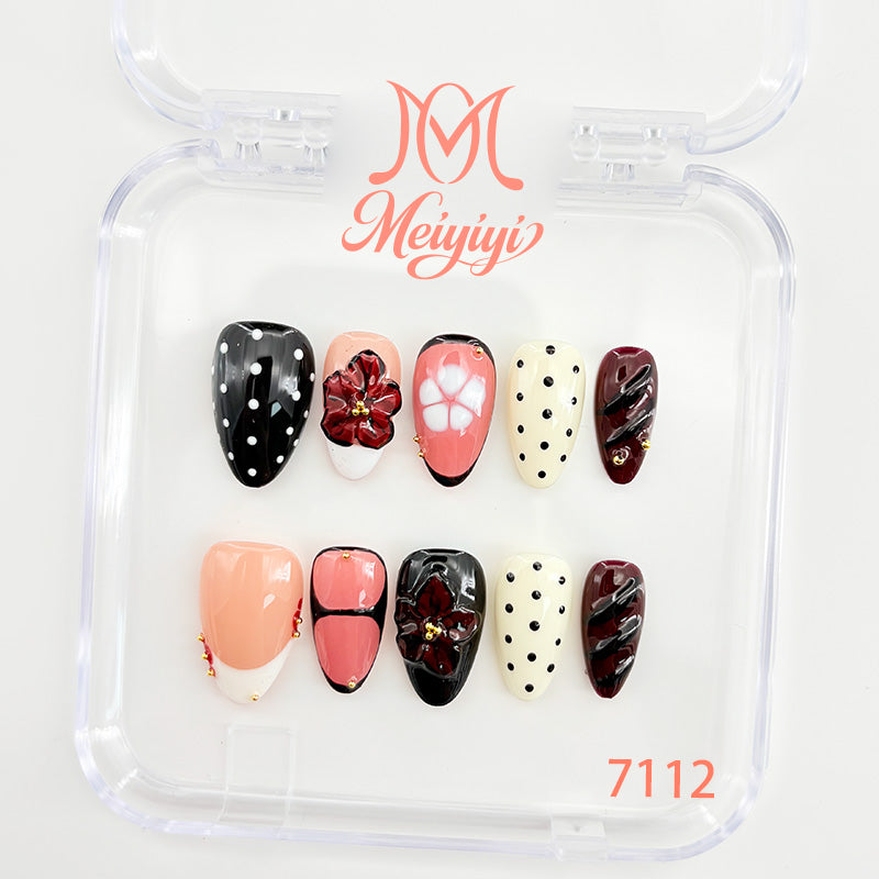 7112-MYY's designer original high-end design customized luxury hand-painted wearable nail art