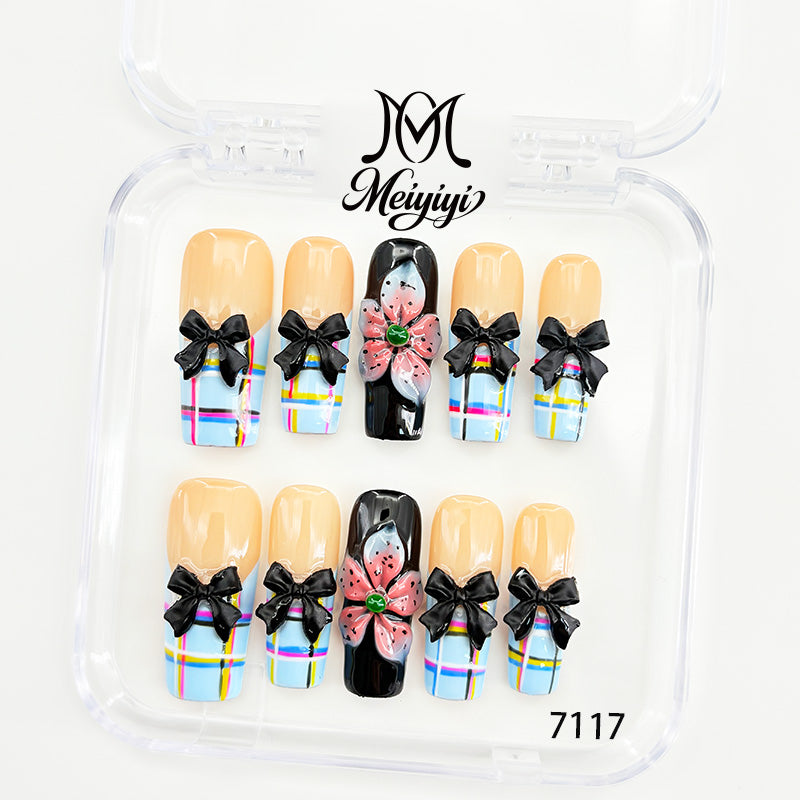 7117-MYY's designer original high-end design customized luxury hand-painted wearable nail art
