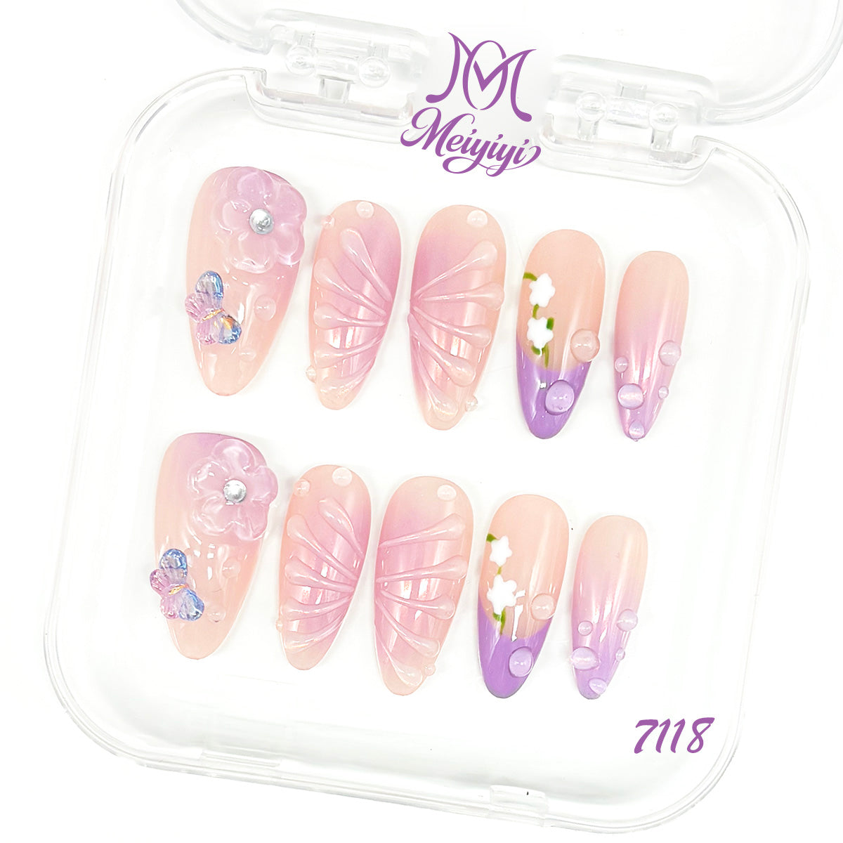 7118-MYY's designer original high-end design customized luxury hand-painted wearable nail art
