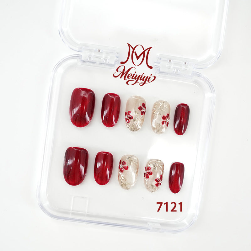 7121-MYY's designer original high-end design customized luxury hand-painted wearable nail art