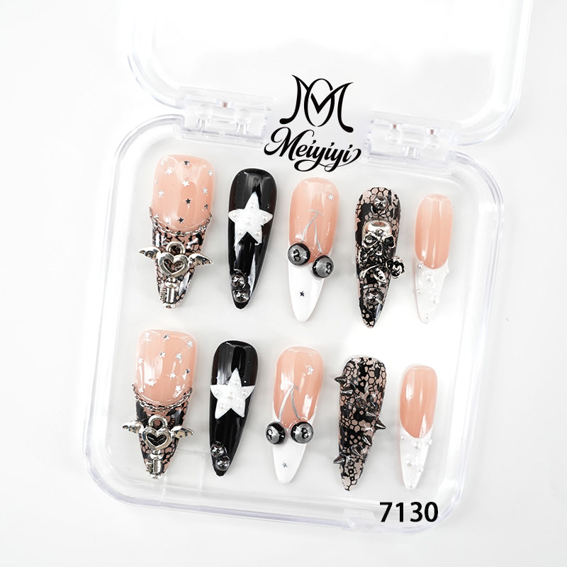 7130-MYY's designer original high-end design customized luxury hand-painted wearable nail art