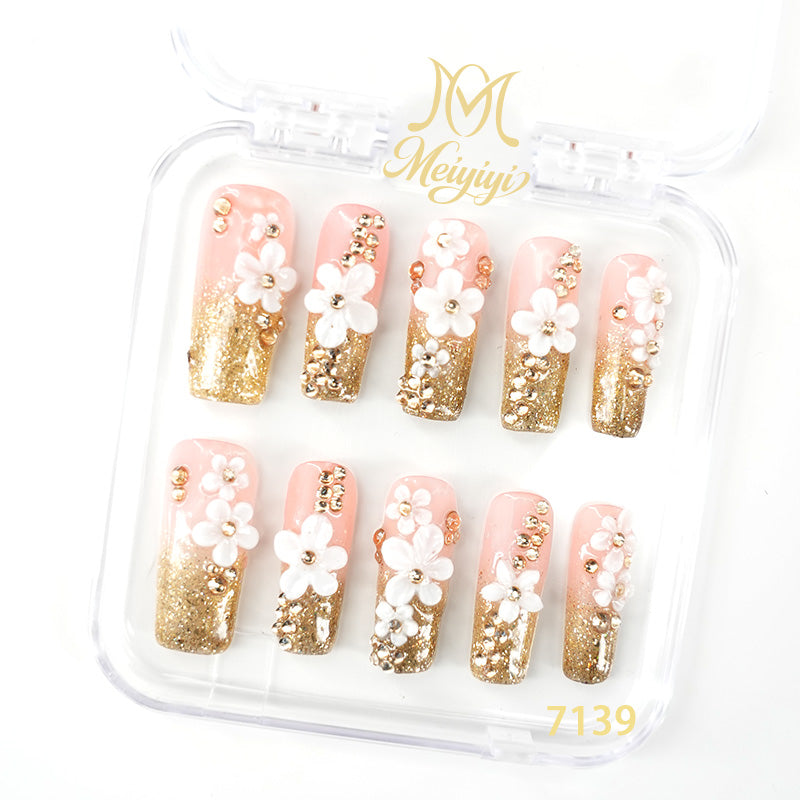 7139-MYY's designer original high-end design customized luxury hand-painted wearable nail art