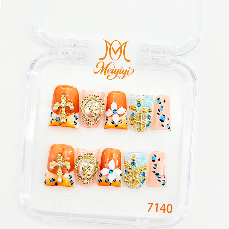 7140-MYY's designer original high-end design customized luxury hand-painted wearable nail art