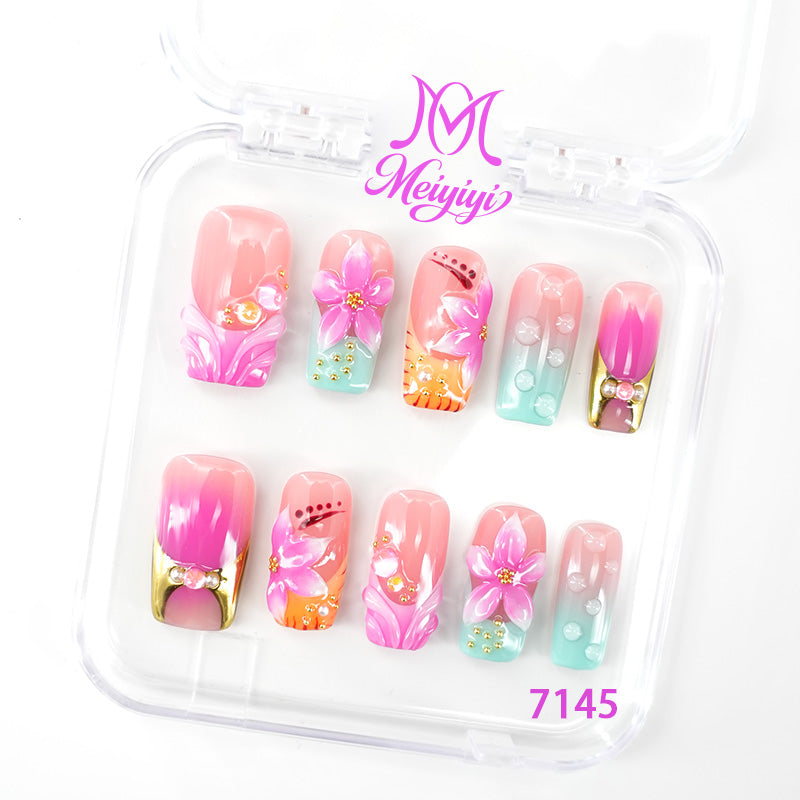 7145-MYY's designer original high-end design customized luxury hand-painted wearable nail art