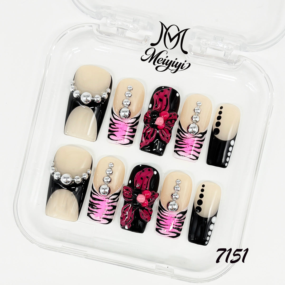 7151-MYY's designer original high-end design customized luxury hand-painted wearable nail art