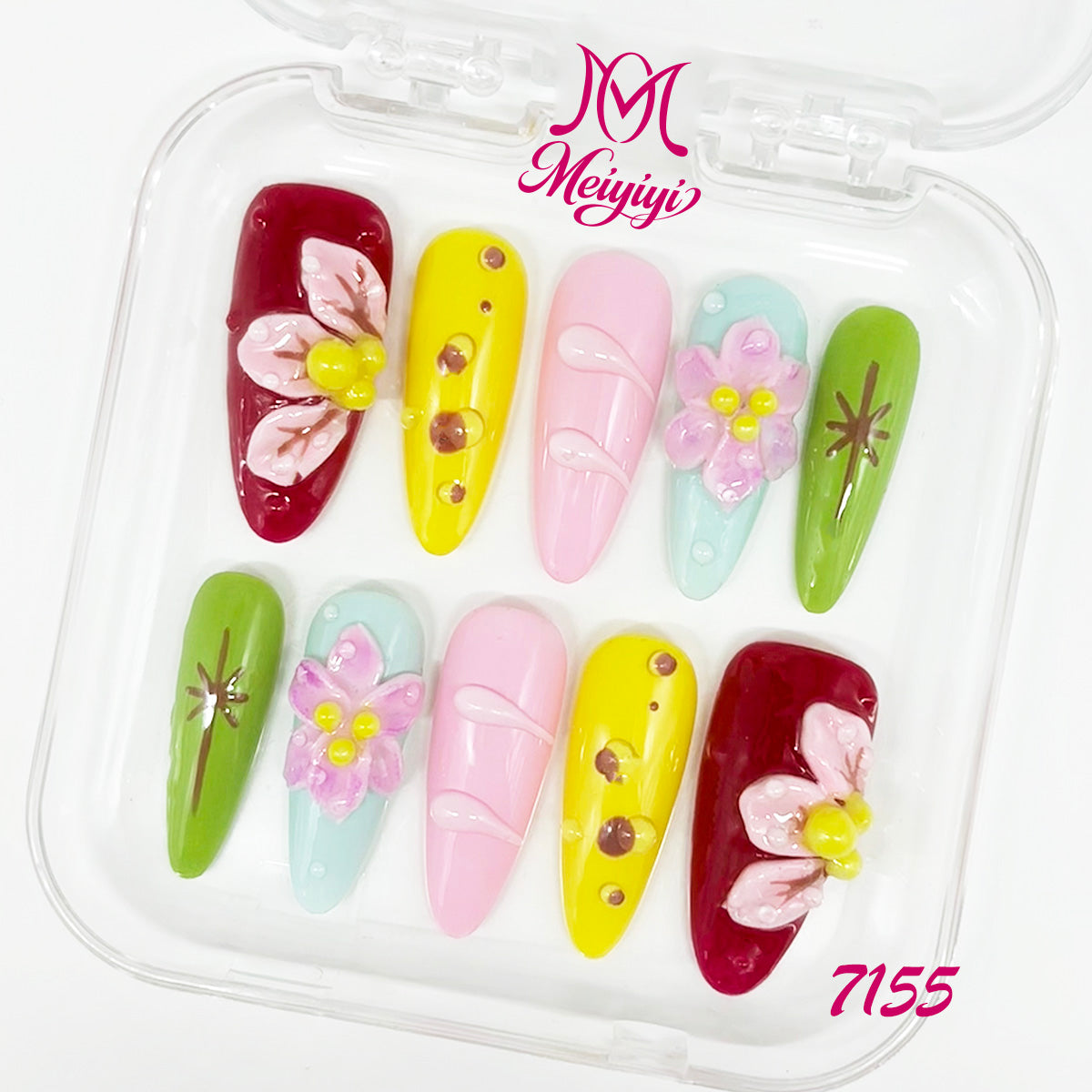 7155-MYY's designer original high-end design customized luxury hand-painted wearable nail art