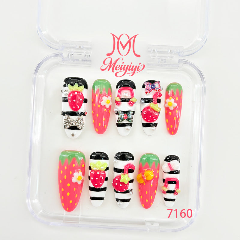 7160-MYY's designer original high-end design customized luxury hand-painted wearable nail art